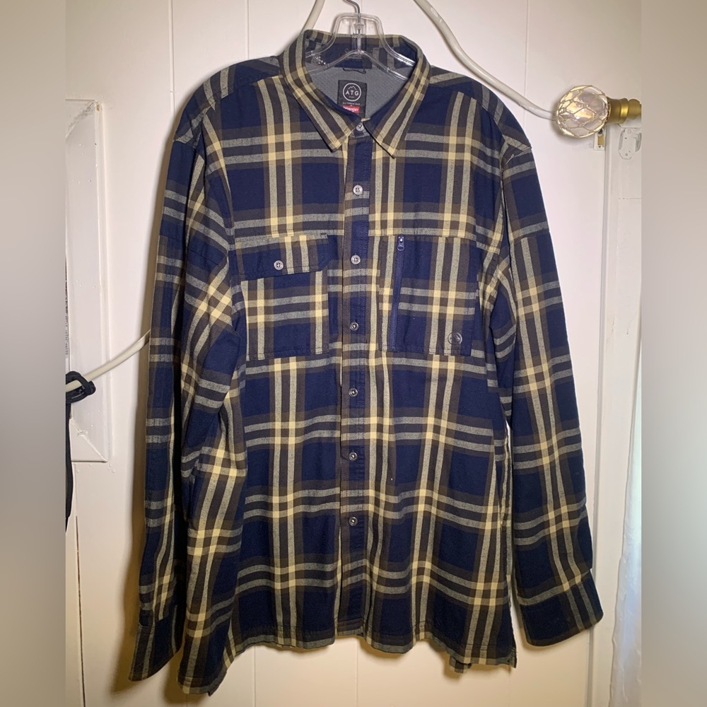 Mens Wrangler Long Sleeve Flannel Button Down Shirt